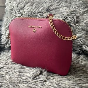 NWT authentic MK leather crossbody dark berry